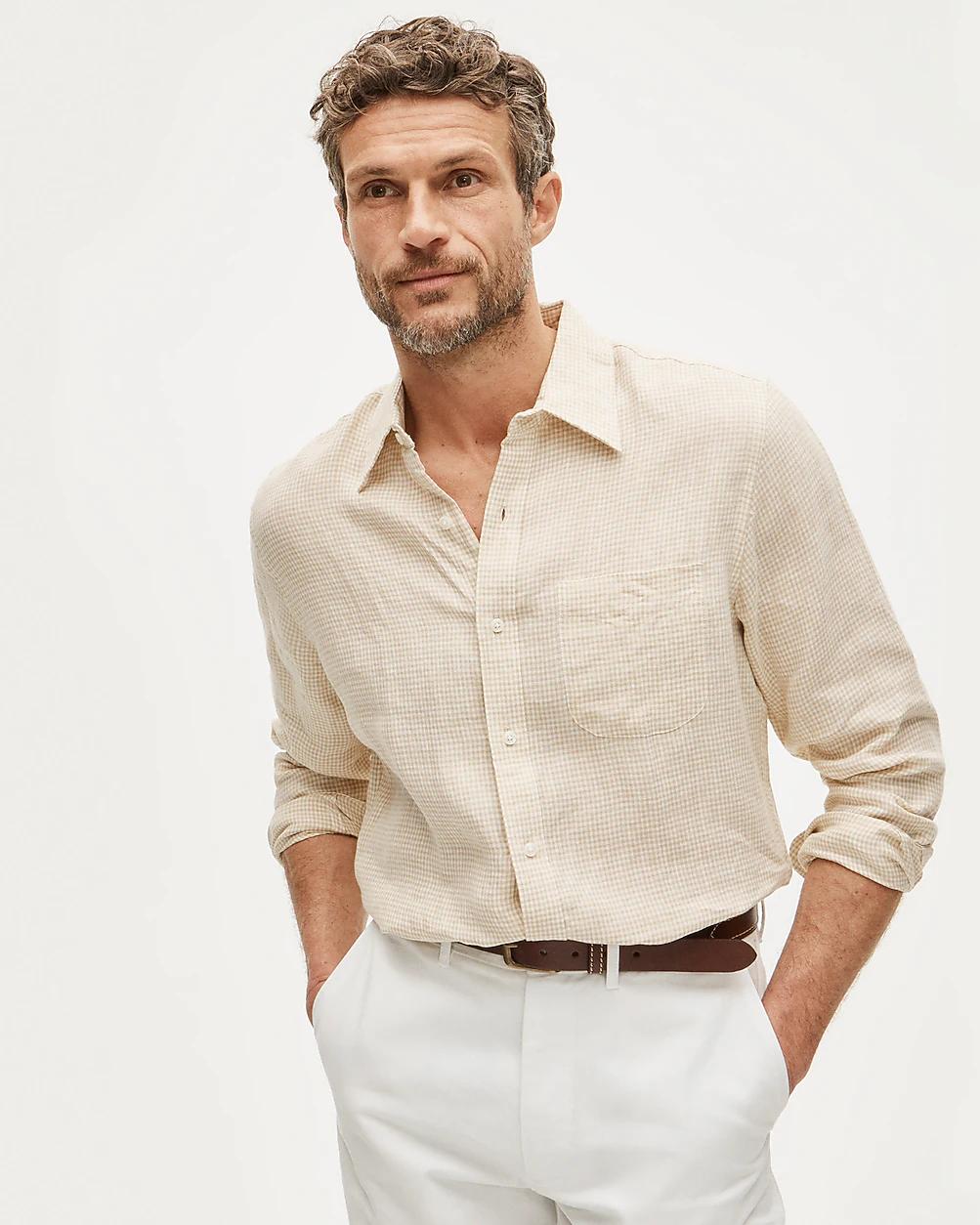 Slim Untucked Baird McNutt Irish linen point-collar shirt by J.CREW
