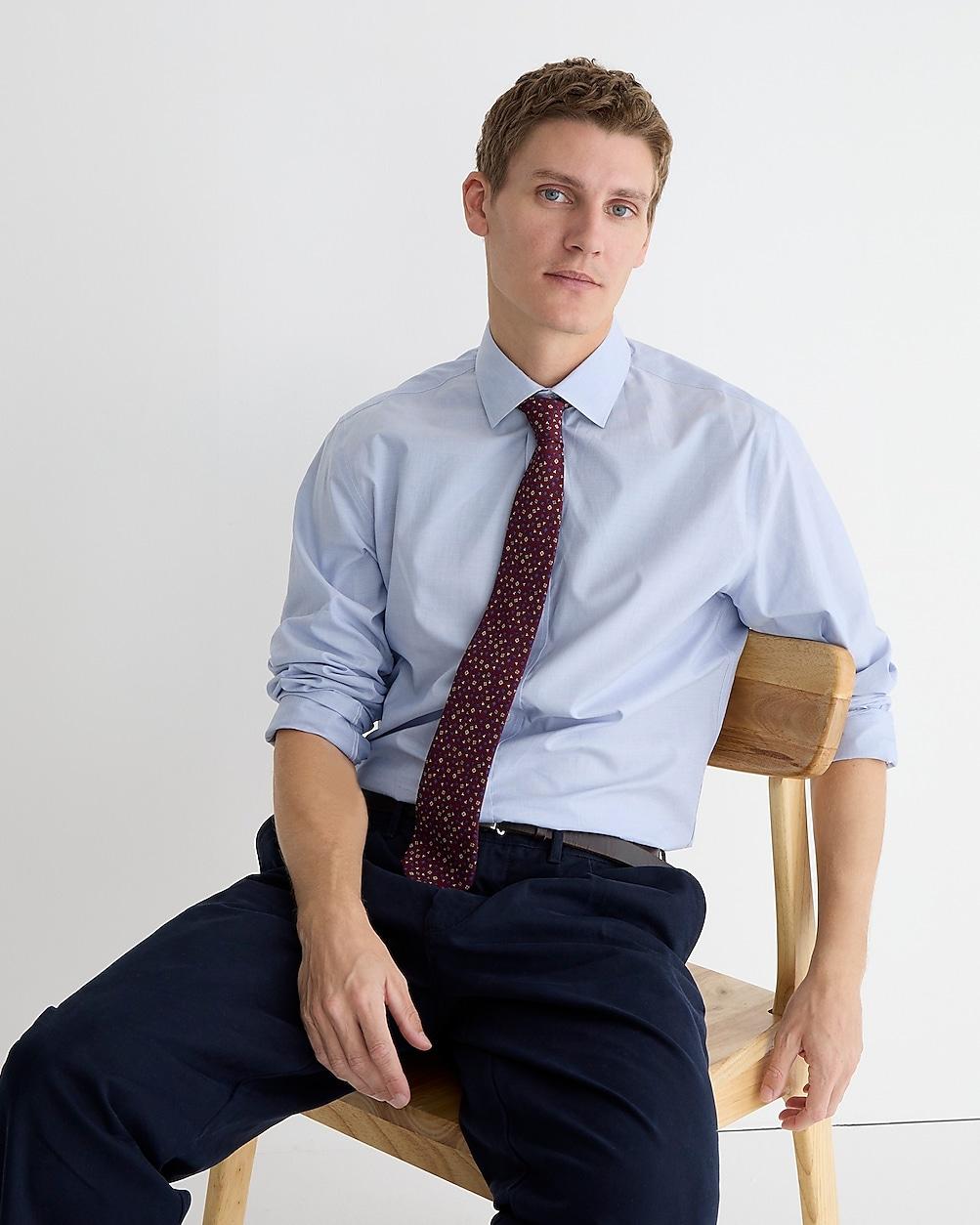 Slim-fit Bowery wrinkle-free stretch cotton shirt with spread collar by J.CREW