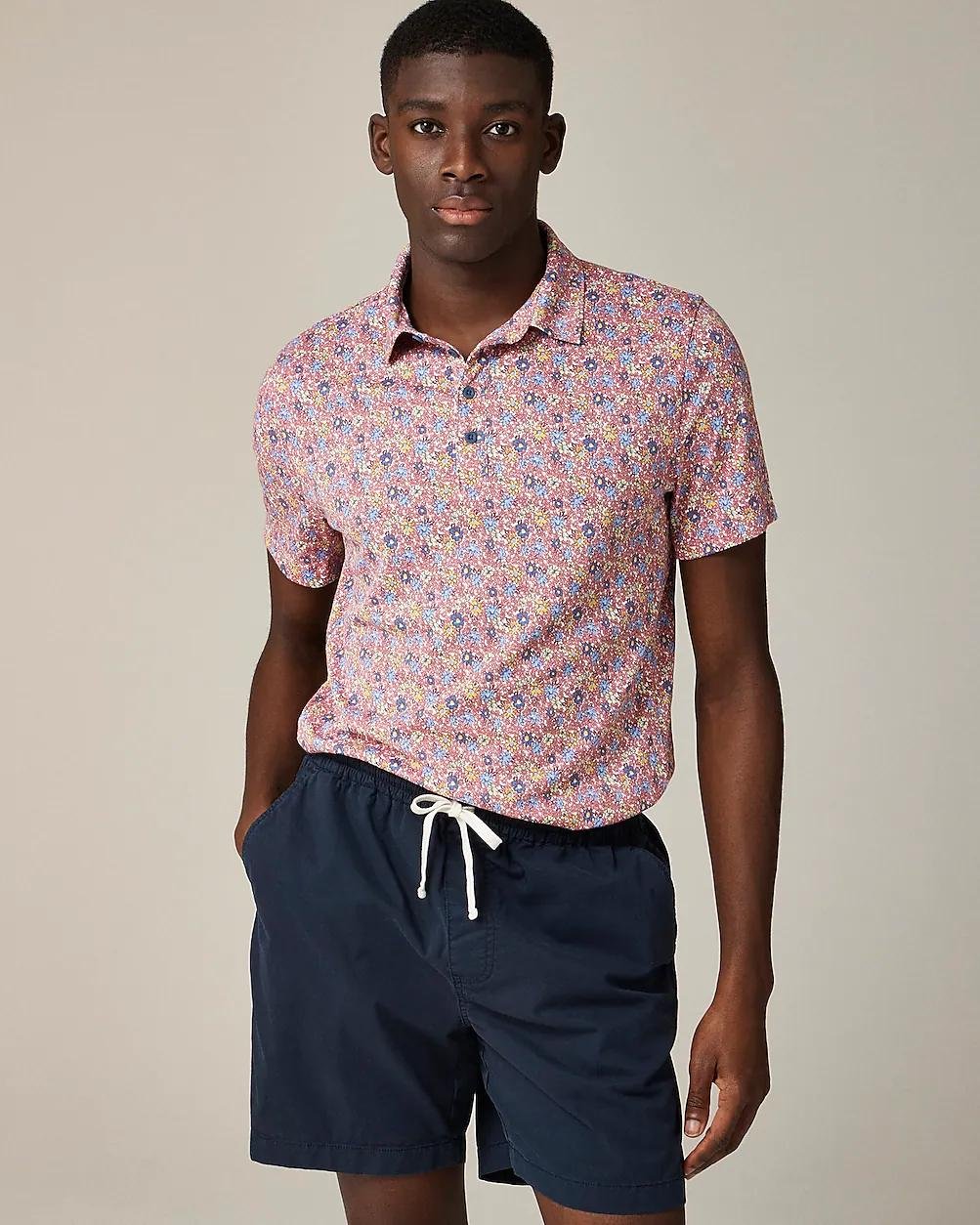 Slim performance polo shirt with COOLMAX® in print by J.CREW