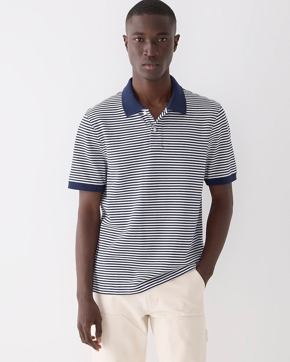 Slim piqué polo shirt in stripe by J.CREW