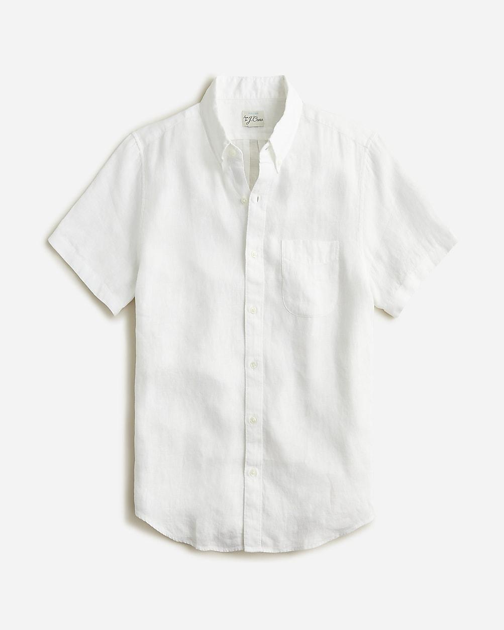 Slim short-sleeve Baird McNutt Irish linen shirt by J.CREW