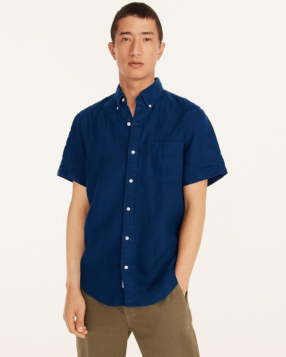 Slim short-sleeve Baird McNutt Irish linen shirt by J.CREW