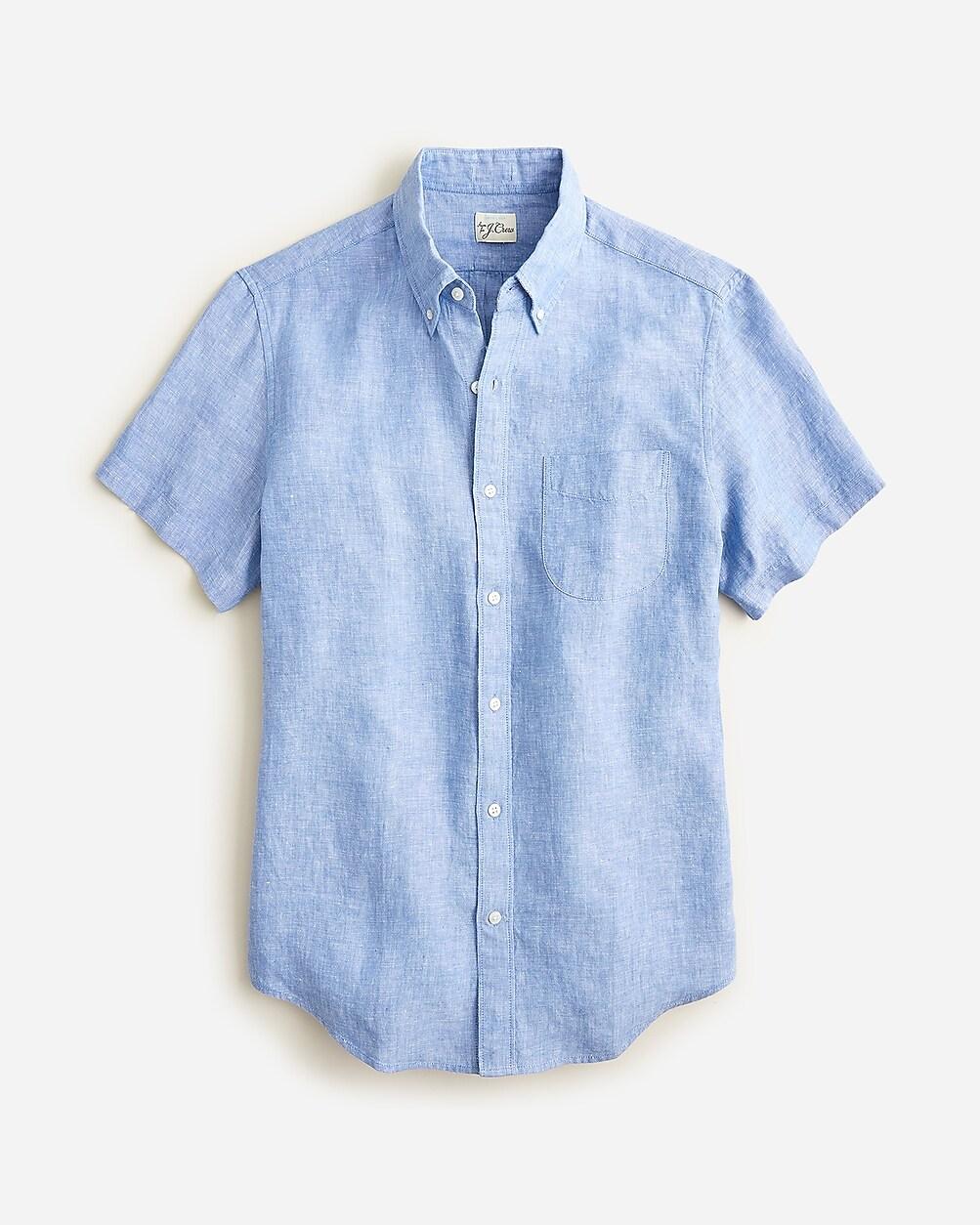 Slim short-sleeve Baird McNutt Irish linen shirt by J.CREW