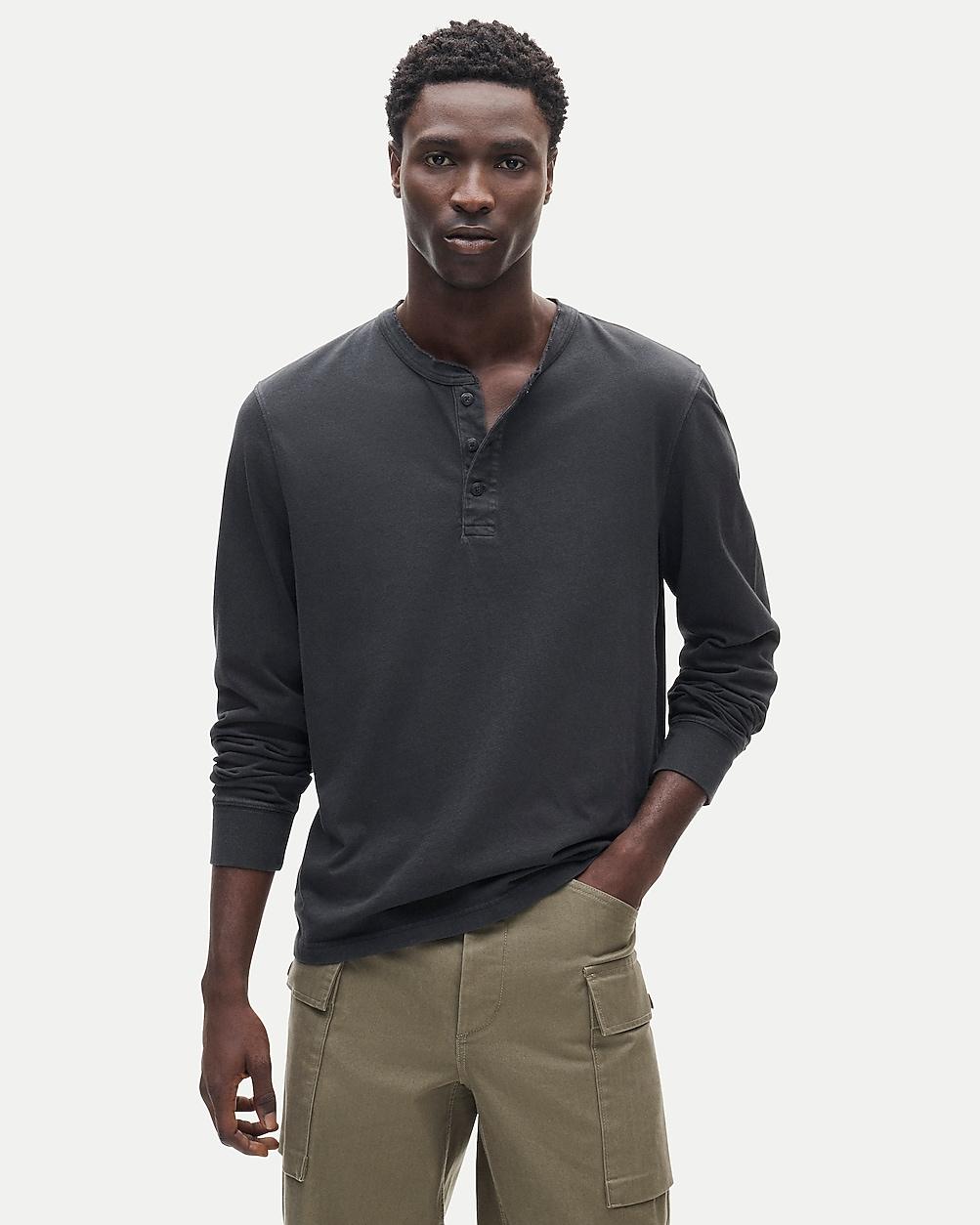 Slim vintage-wash cotton henley by J.CREW
