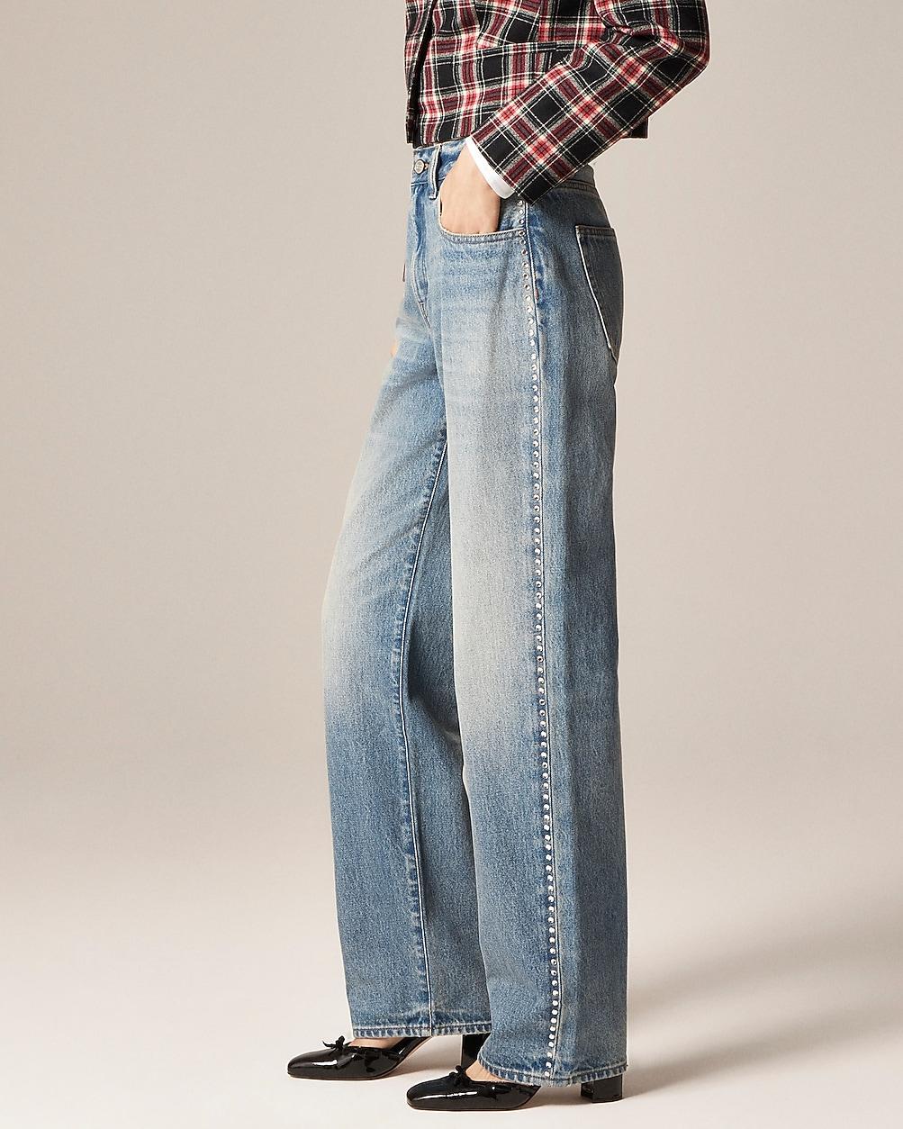 Slouchy jean with embellished side stripe by J.CREW