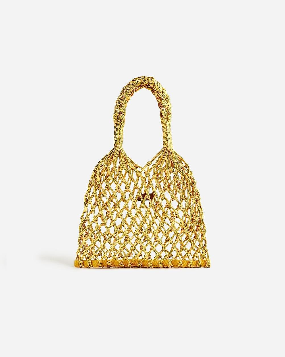 Small Cadiz hand-knotted rope tote in metallic by J.CREW