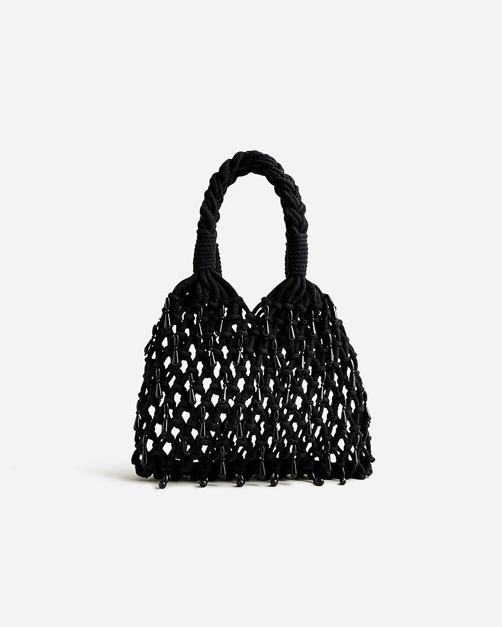 Small Cadiz hand-knotted rope tote with beads by J.CREW