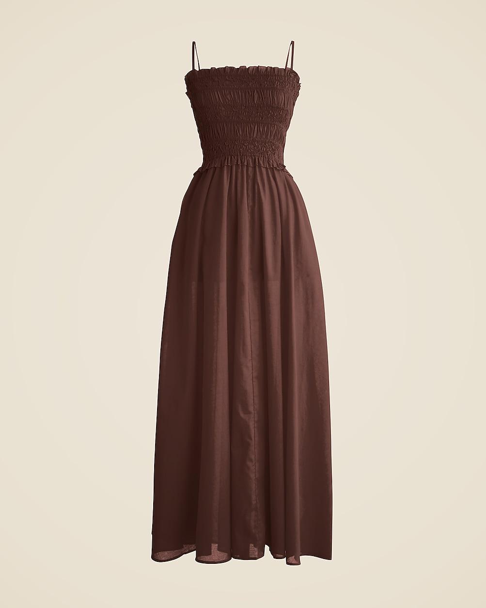 Smocked maxi dress in cotton voile by J.CREW