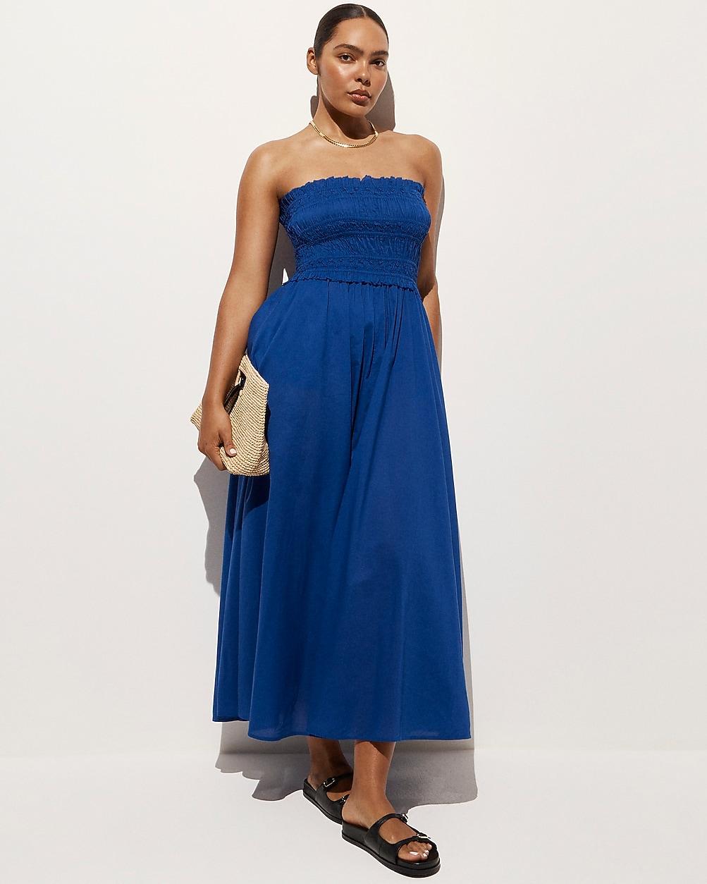 Smocked maxi dress in cotton voile by J.CREW