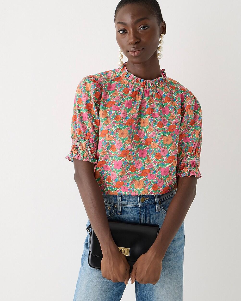 Smocked puff-sleeve top in Liberty® Meadow Song fabric by J.CREW Smocked puff-sleeve top in Liberty® Meadow Song fabric by J.CREW
