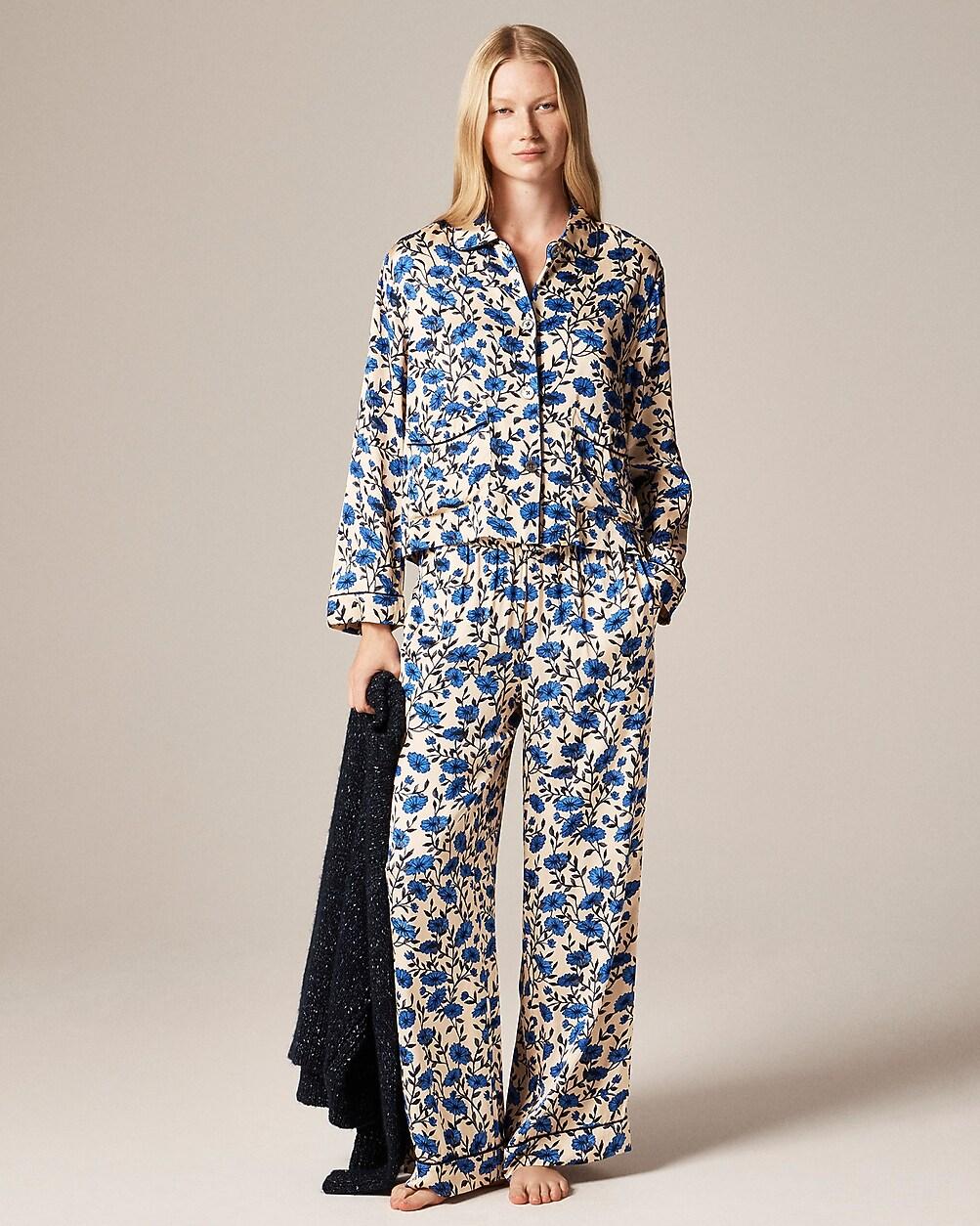 Soft-shine long-sleeve pajama pant set in floral print by J.CREW Soft-shine long-sleeve pajama pant set in floral print by J.CREW