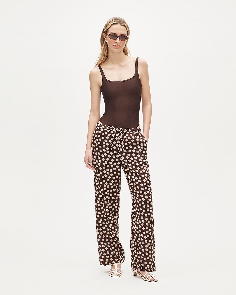Soleil pant in dot-print linen by J.CREW