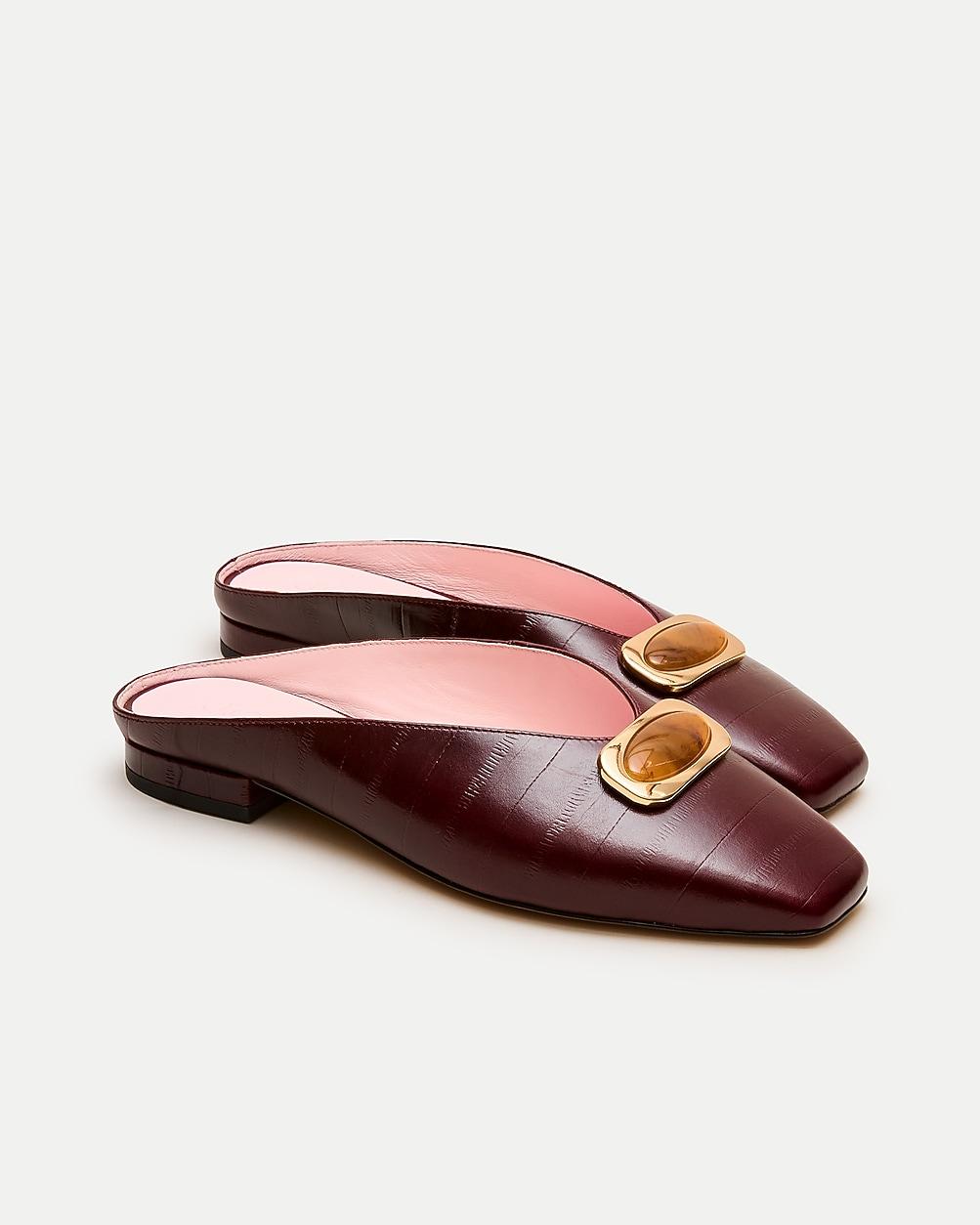 Sophie ballet mules in eel-embossed leather by J.CREW