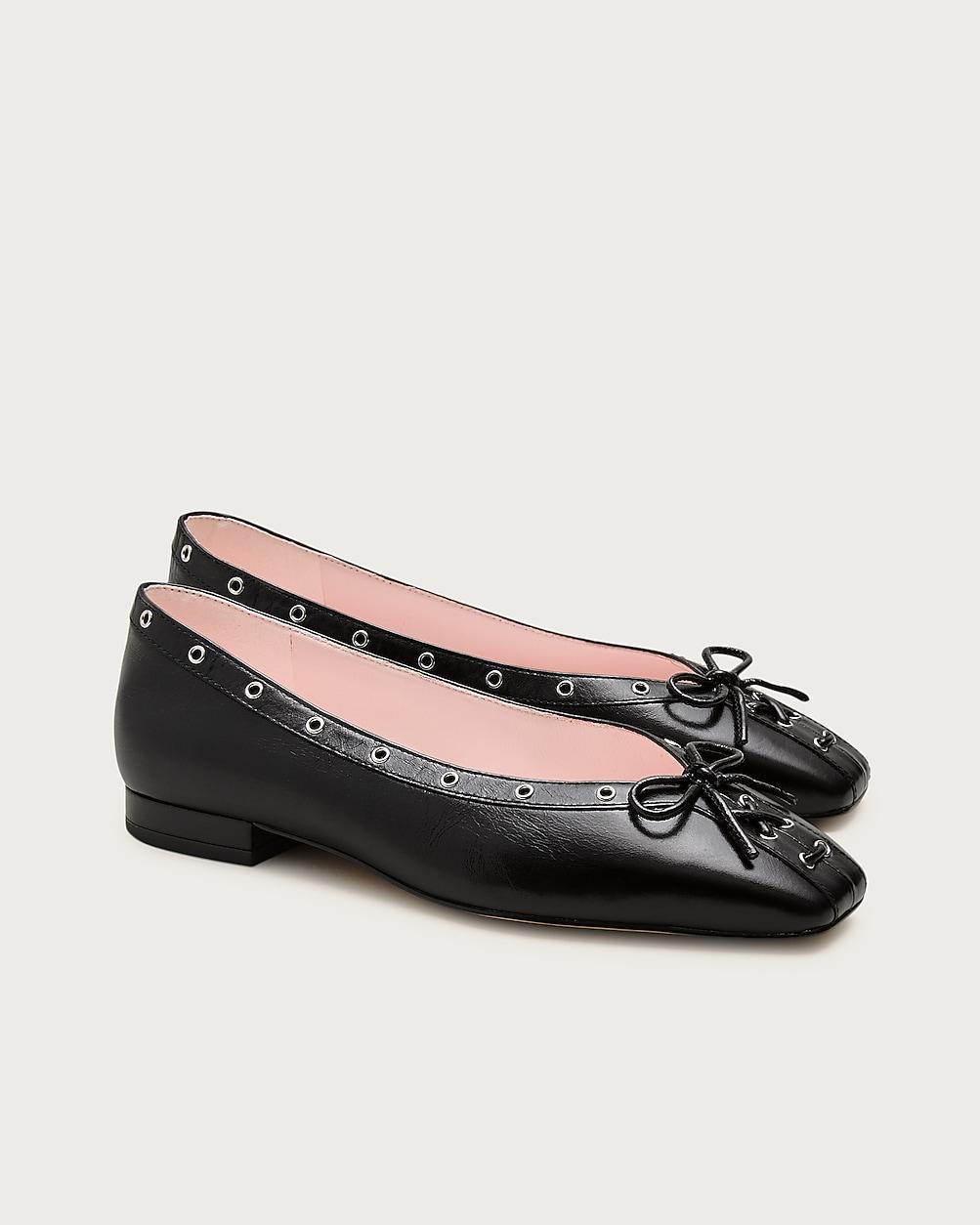 Sophie grommet ballet flats in Italian leather by J.CREW