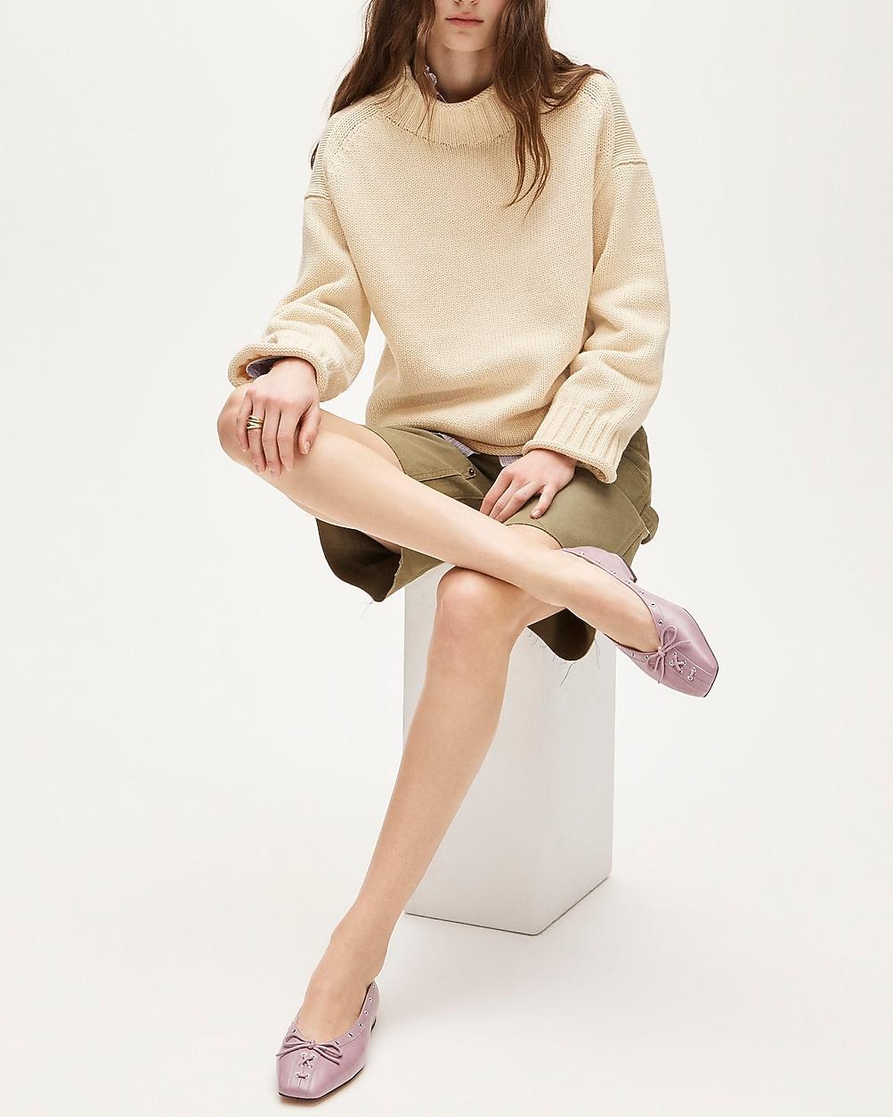 Sophie grommet ballet flats in Italian leather by J.CREW