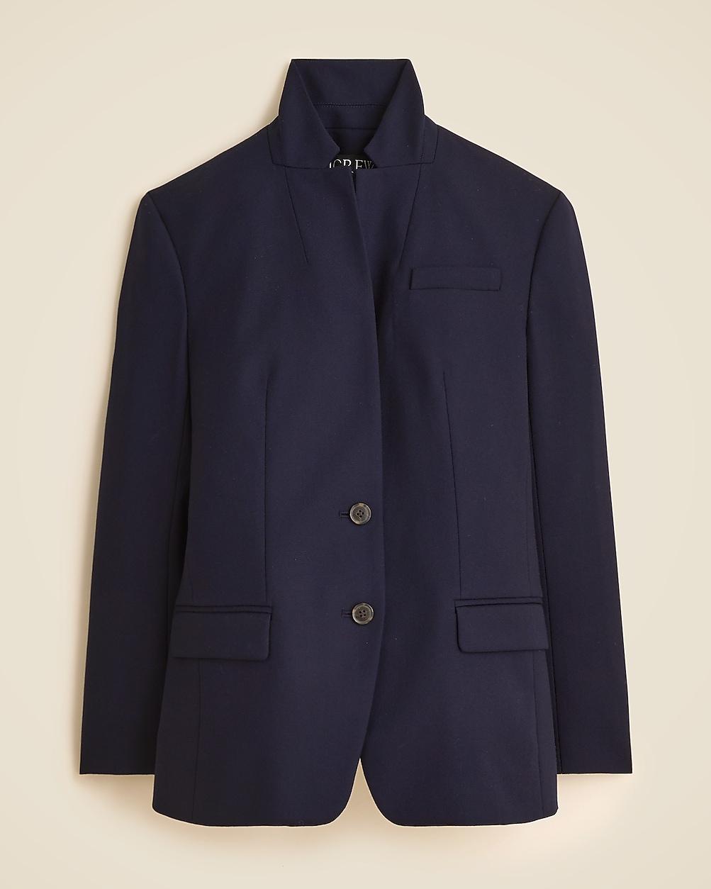 Standing collar blazer in wool-blend flannel by J.CREW