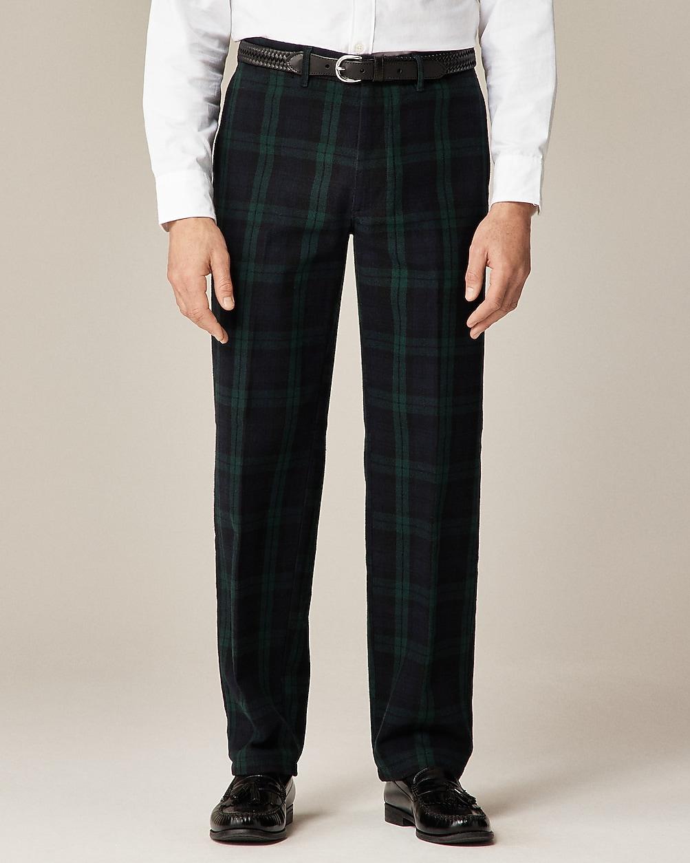 Straight-fit brushed twill trouser in Black Watch tartan by J.CREW
