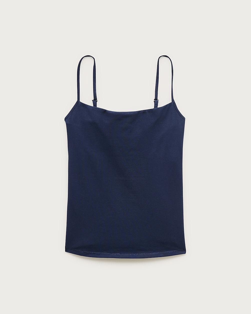 Stretch cotton shelf-bra tank top by J.CREW
