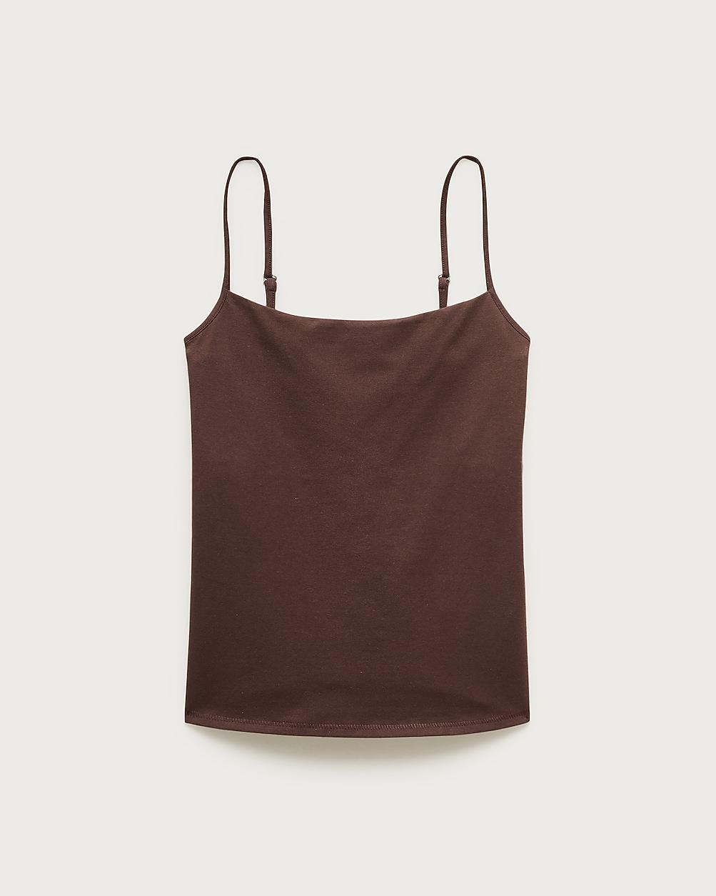 Stretch cotton shelf-bra tank top by J.CREW