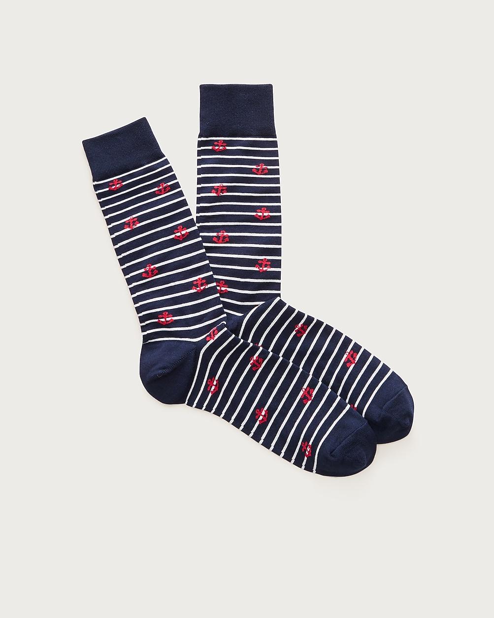 Striped anchor critter socks by J.CREW