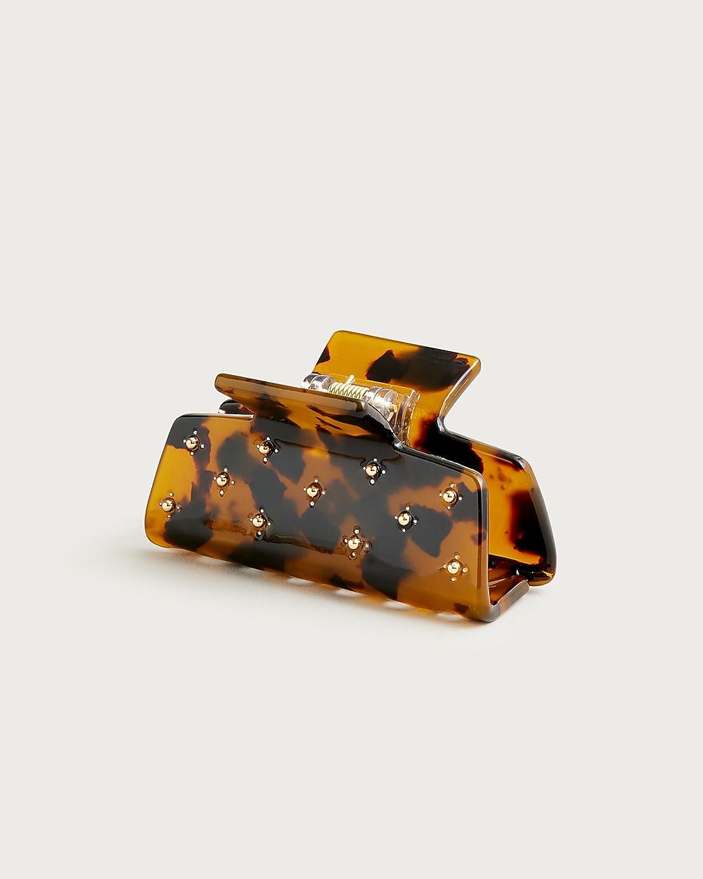 Studded claw hair clip in tortoise by J.CREW