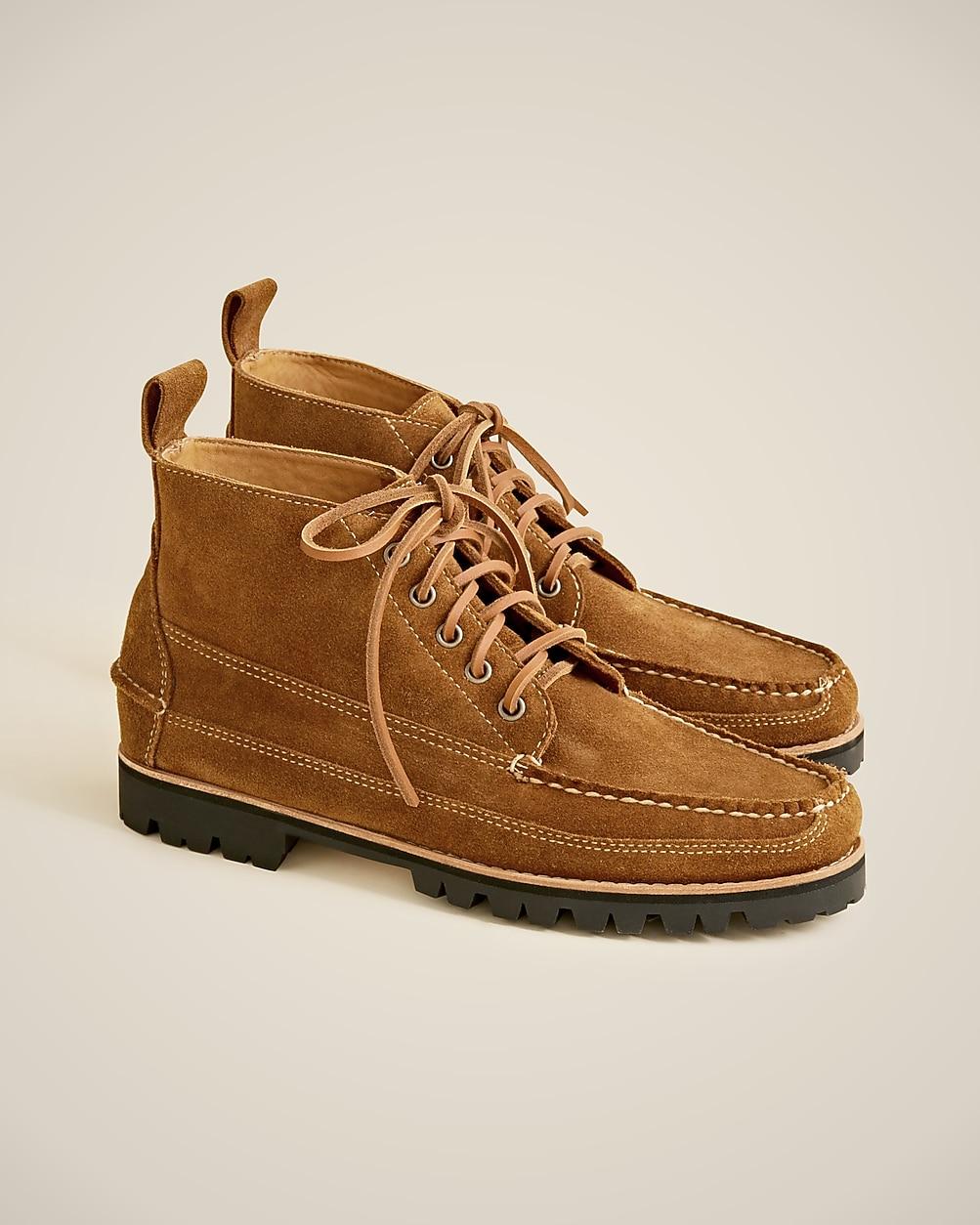 Suede work chukka boots with lug soles by J.CREW