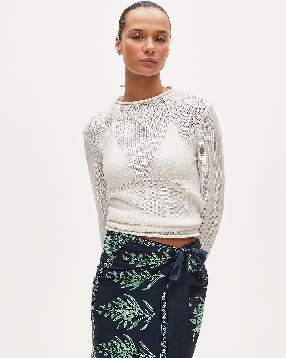 Summer Rollneck™ sweater in linen blend by J.CREW