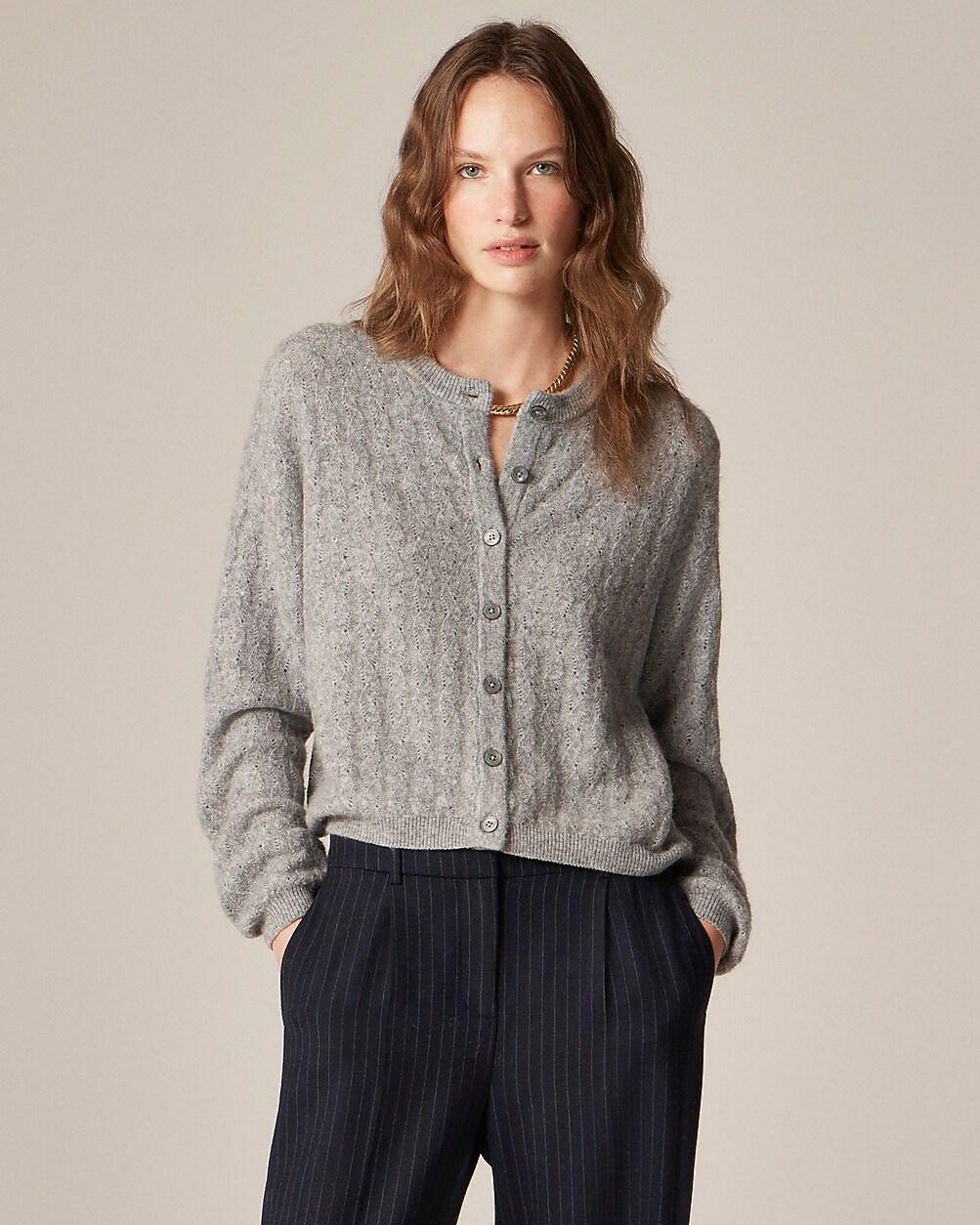 Supersoft pointelle bubble-hem cardigan by J.CREW