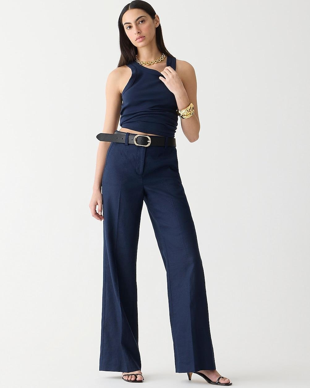 Tall Carolina flare pant in stretch linen blend by J.CREW