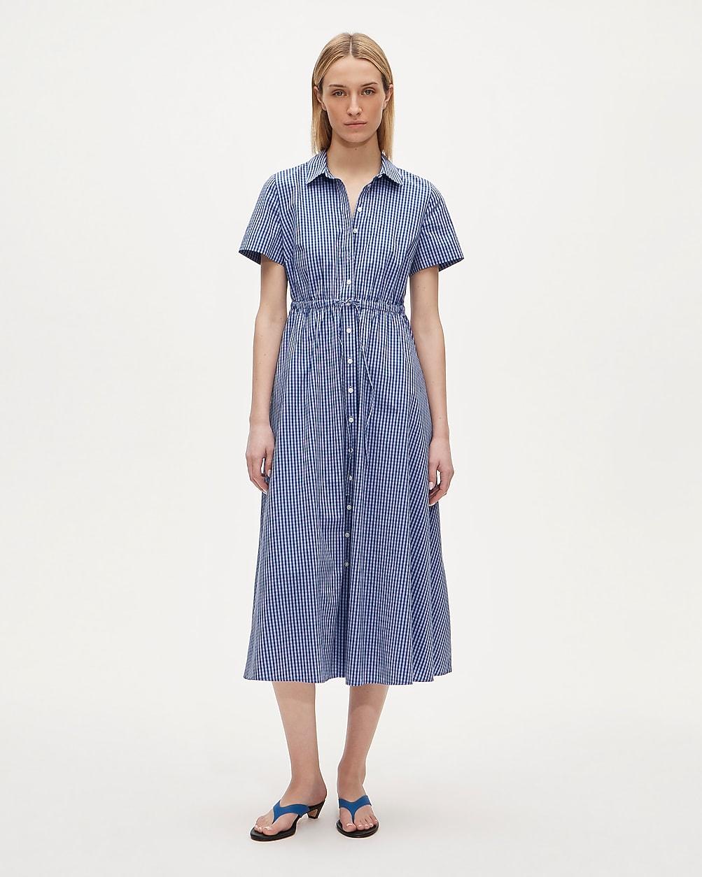 Tall Cerise shirt-dress in gingham cotton poplin by J.CREW