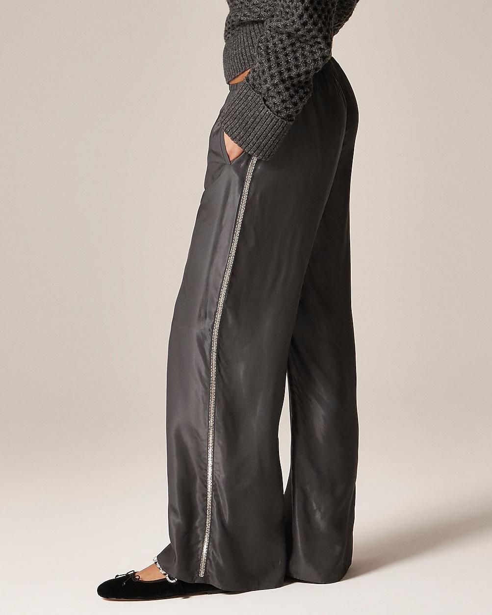 Tall Cosmo pant in viscose twill with embellished side stripe by J.CREW
