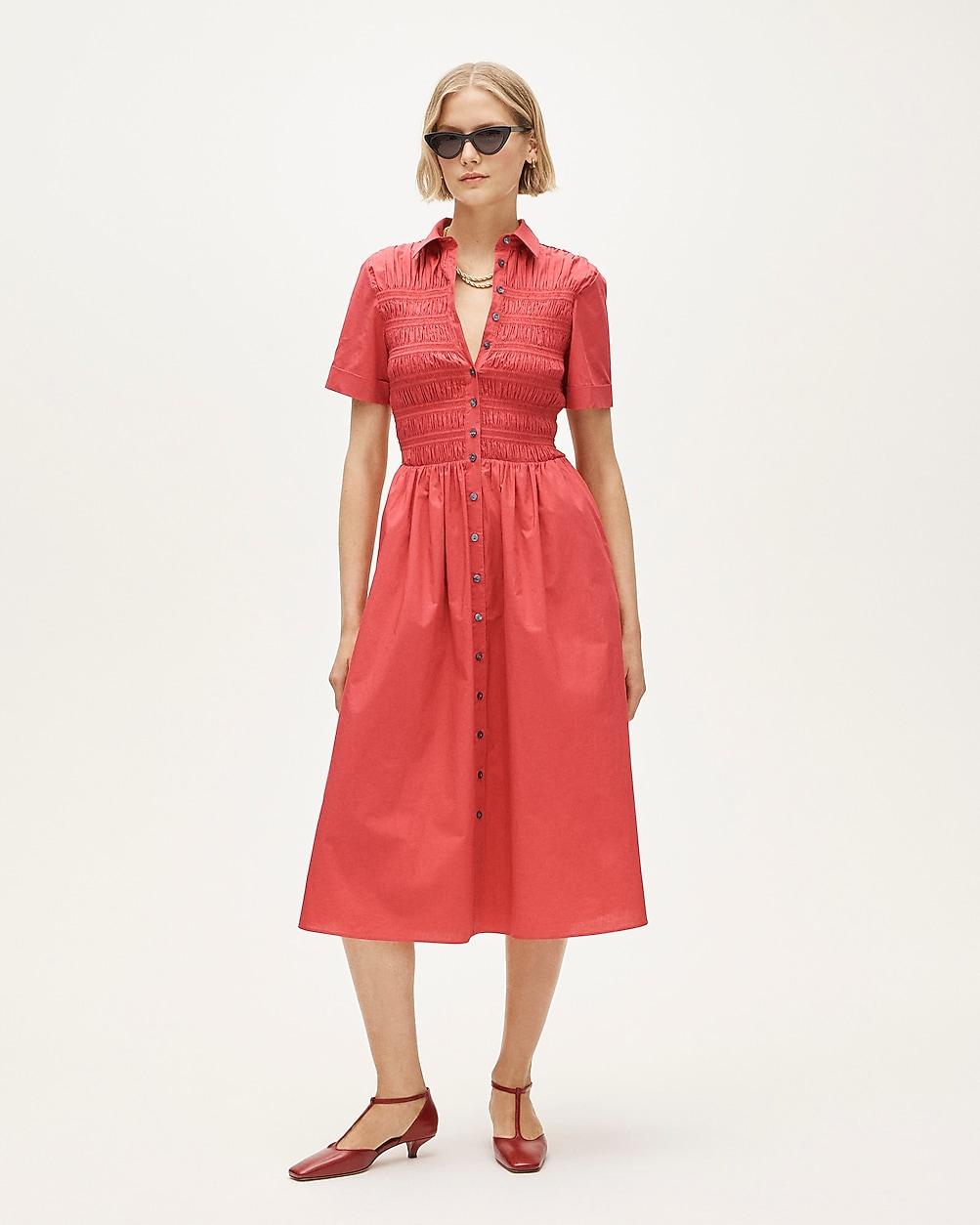 Tall Elsie shirt-dress in cotton poplin by J.CREW