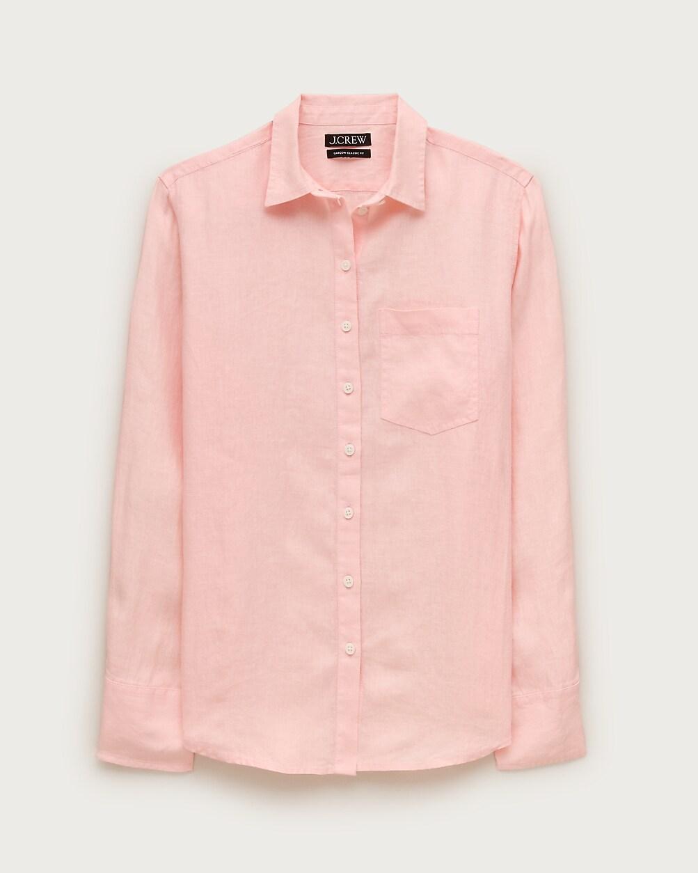 Tall Garçon classic shirt in Baird McNutt Irish linen by J.CREW