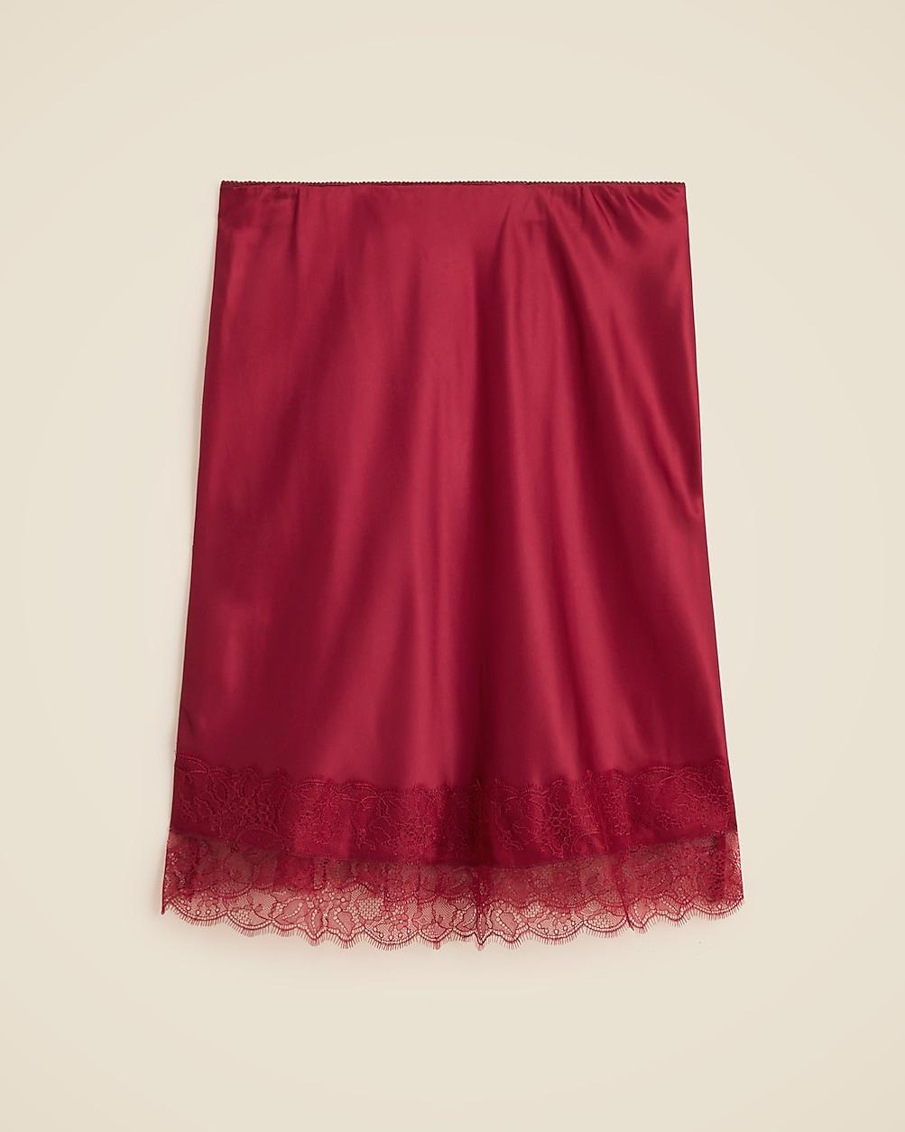 Tall Gwen lace-trim slip skirt in luster charmeuse by J.CREW