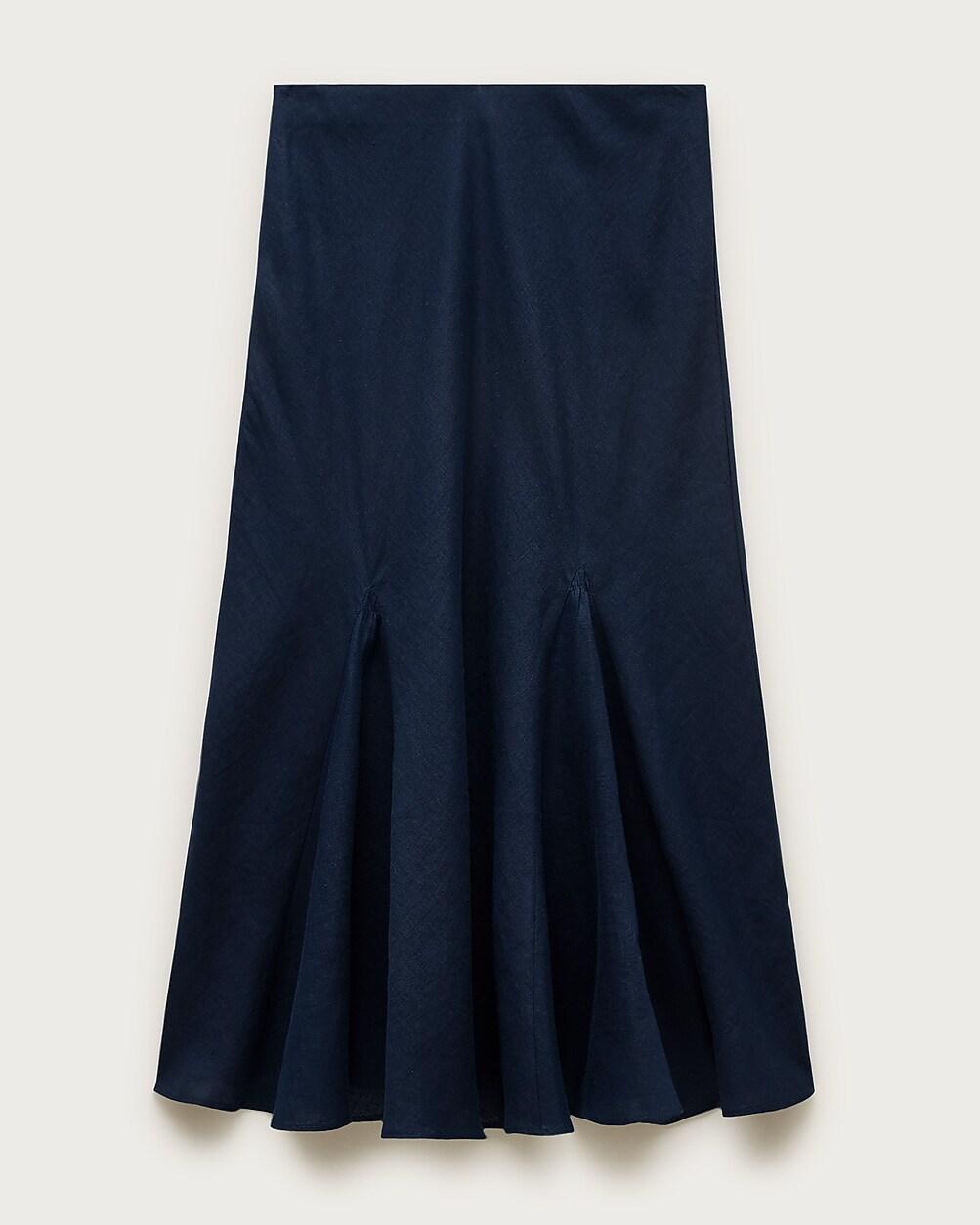 Tall Gwyneth flounce-hem slip skirt in linen by J.CREW