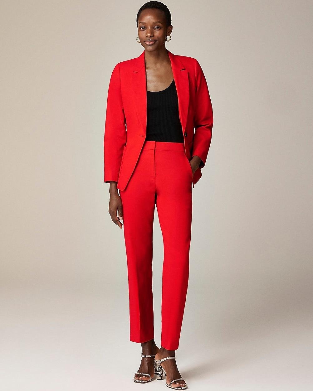 Tall Kate straight-leg pant in stretch linen blend by J.CREW