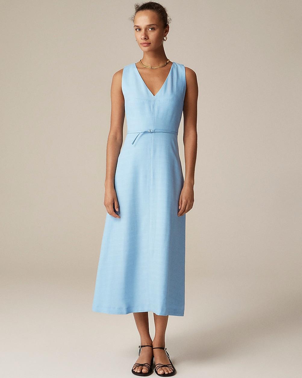 Tall Mathilde V-neck dress in luster canvas by J.CREW Tall Mathilde V-neck dress in luster canvas by J.CREW