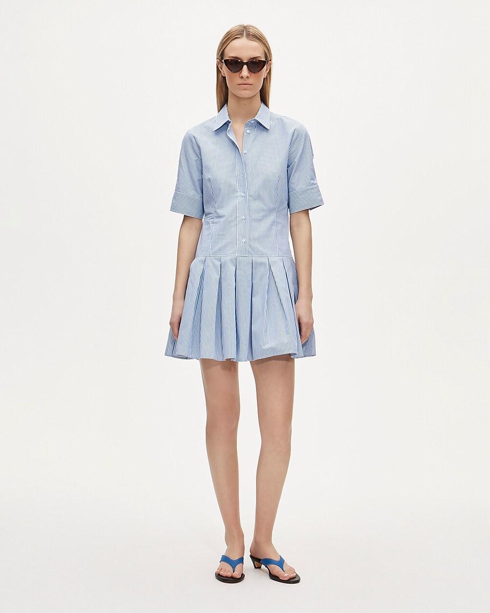 Tall Ophelia mini shirt-dress in striped cotton poplin by J.CREW