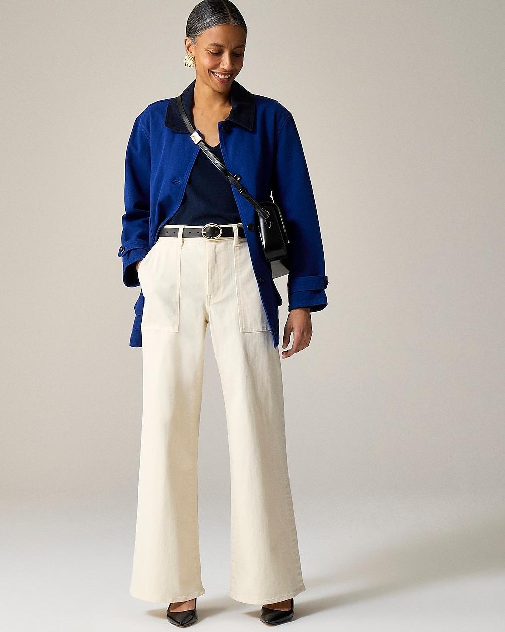 Tall camp-pocket wide-leg jean by J.CREW