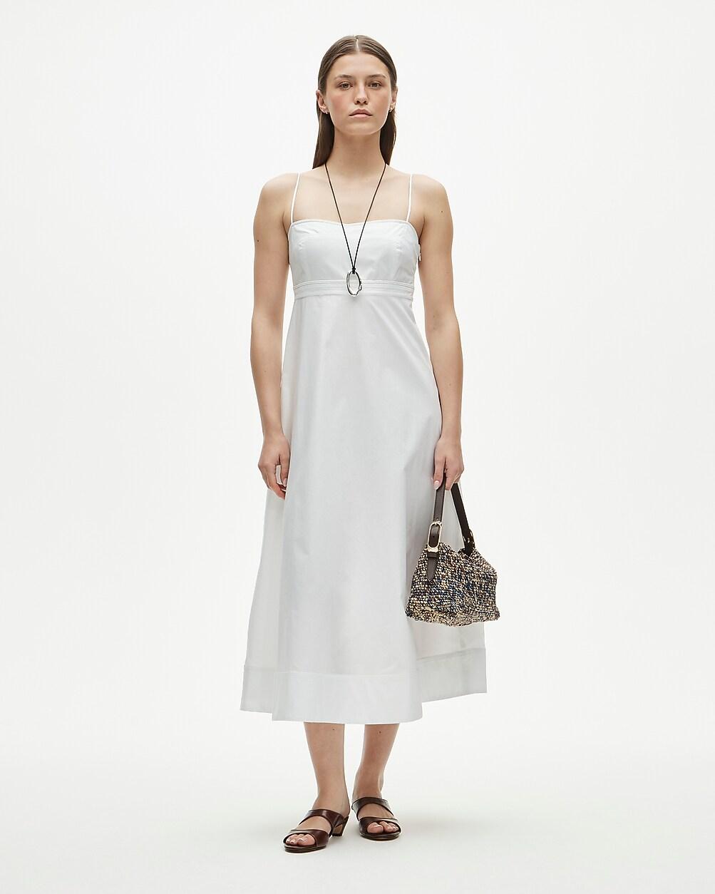 Tall empire-waist dress in cotton poplin by J.CREW