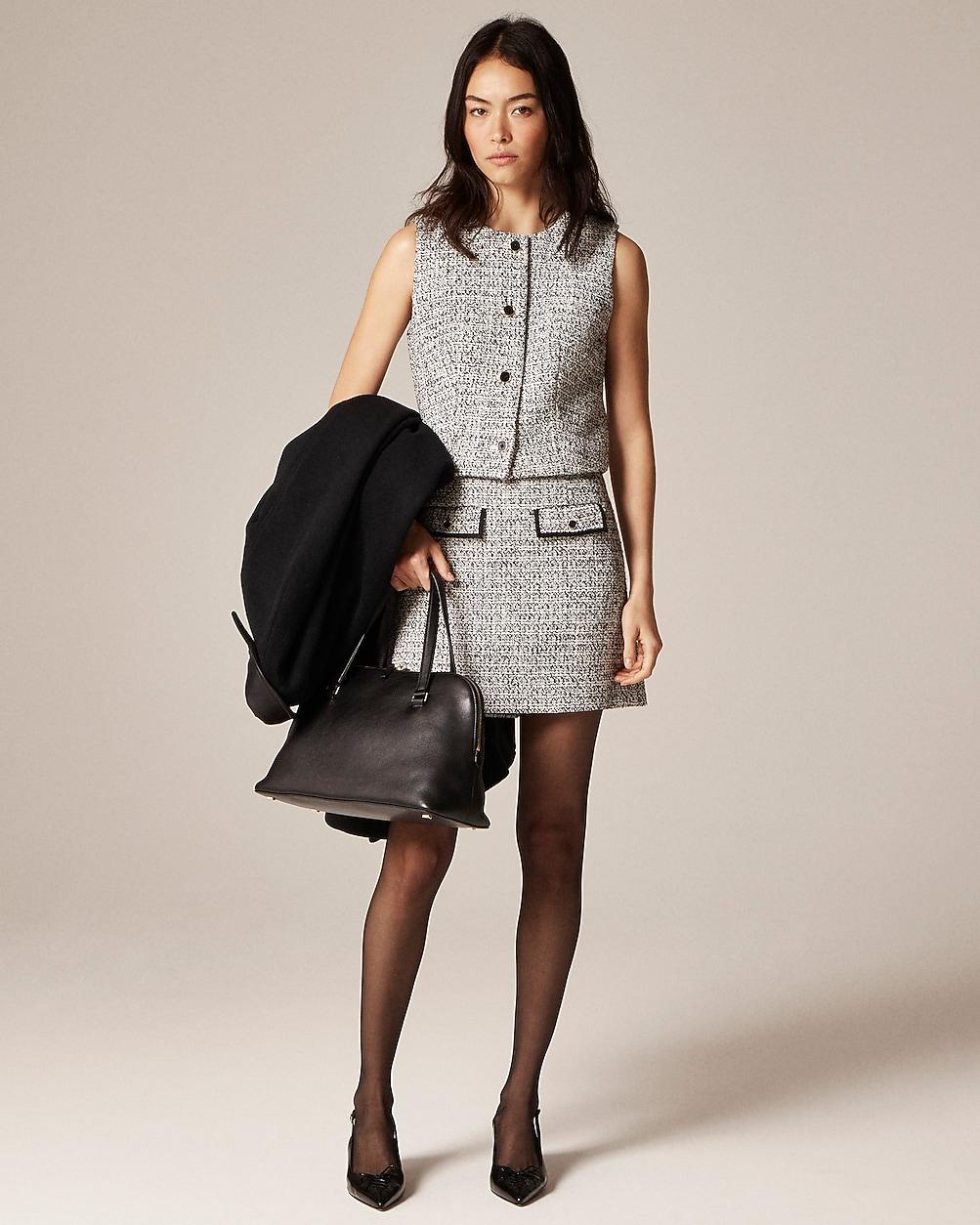 Tall flap-pocket mini skirt in tweed by J.CREW