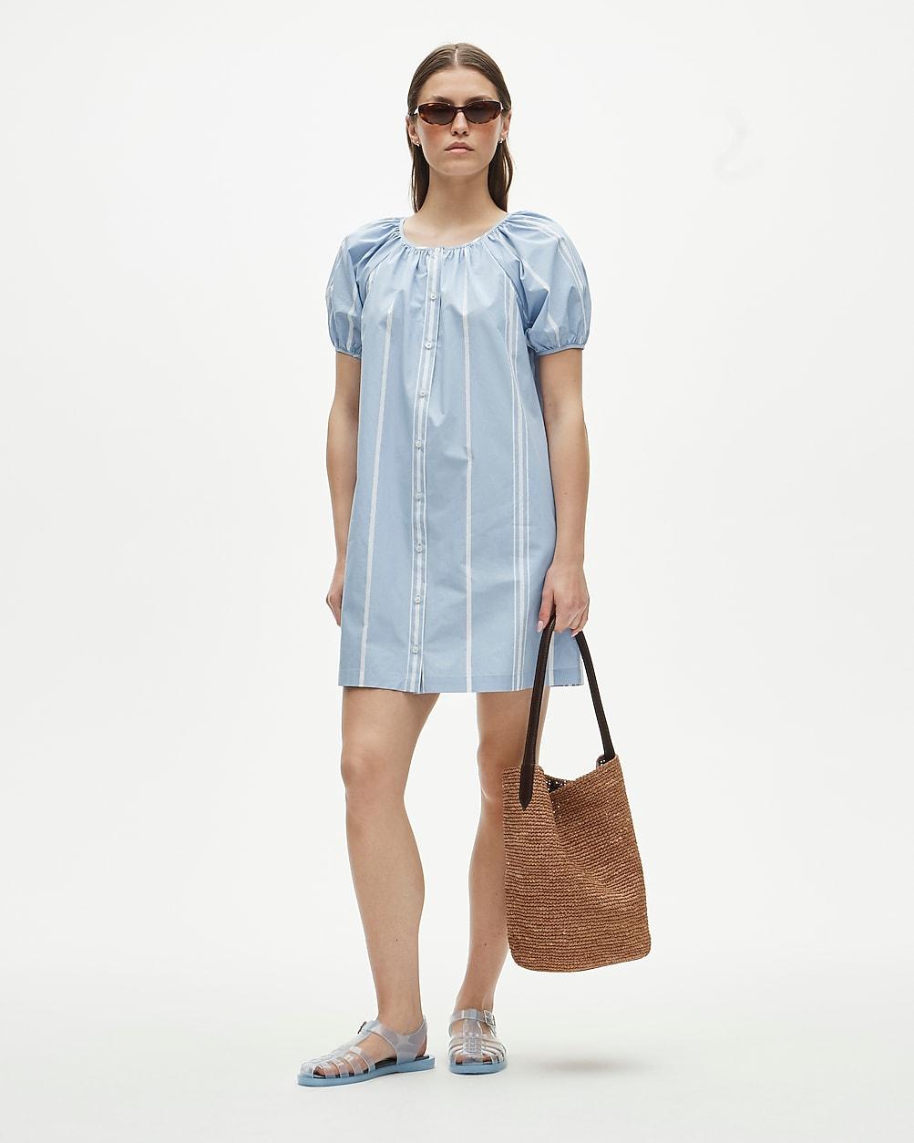 Tall mini popover dress in striped cotton poplin by J.CREW