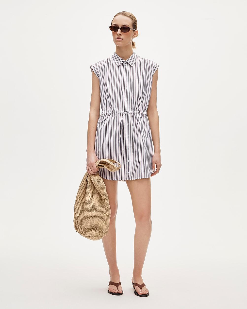 Tall mini shirt-dress in striped cotton poplin by J.CREW