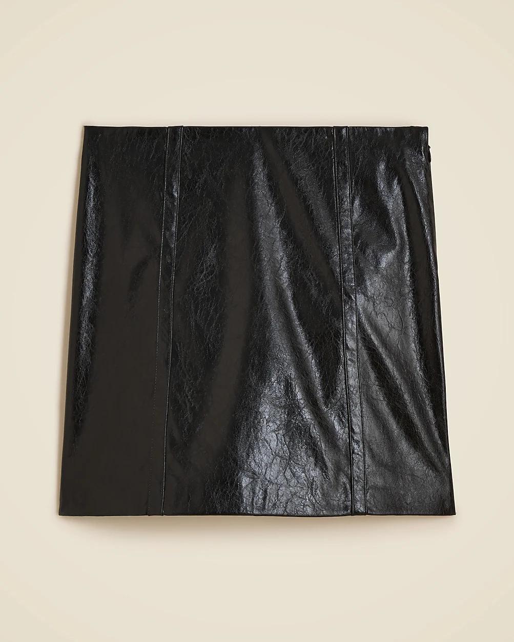 Tall mini skirt in distressed faux leather by J.CREW