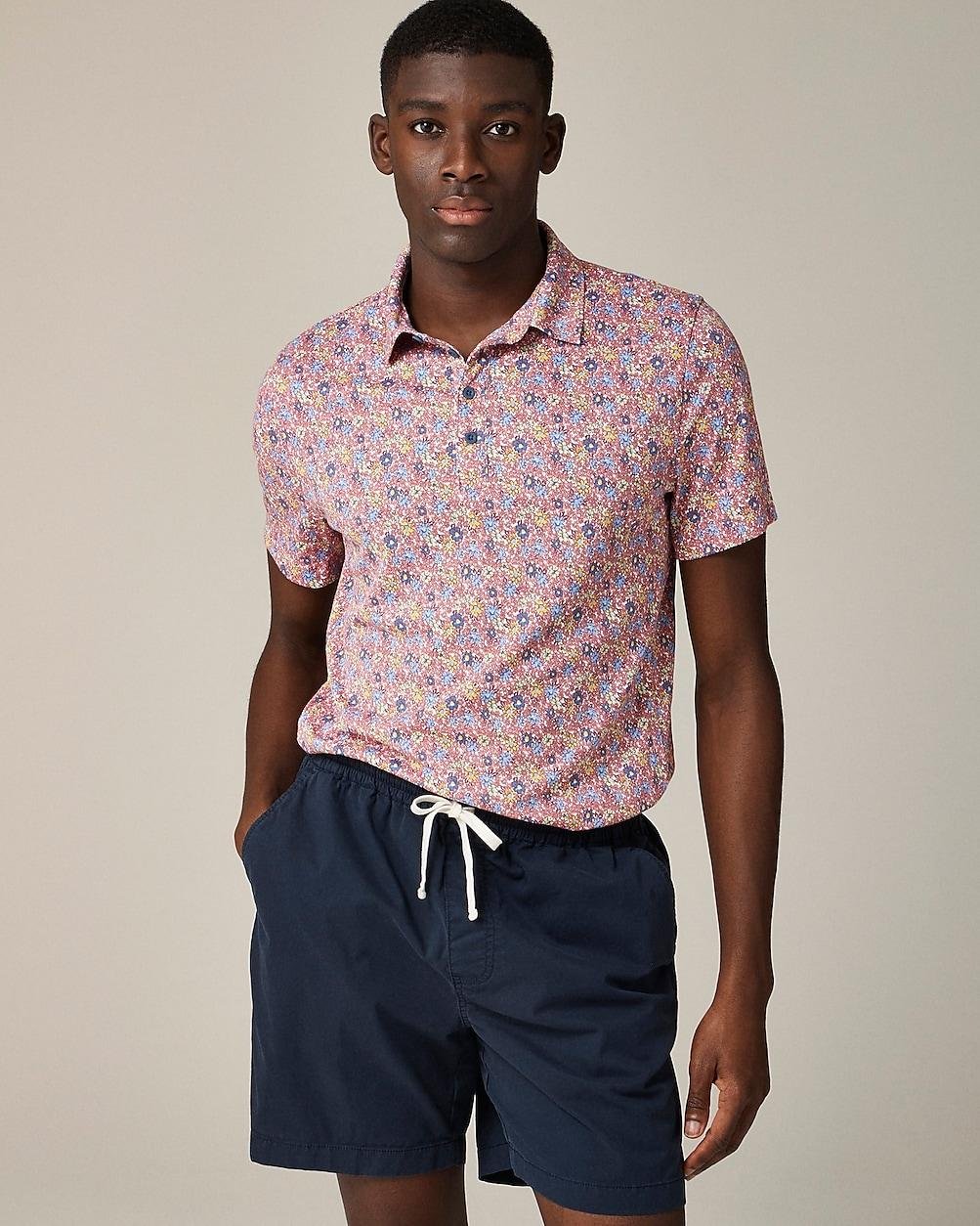 Tall performance polo shirt with COOLMAX® in print by J.CREW