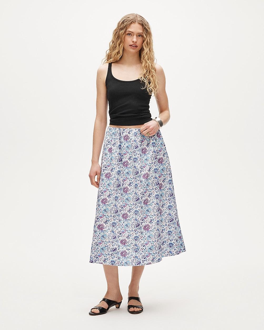 Tall pull-on midi skirt in Liberty® Christelle fabric by J.CREW