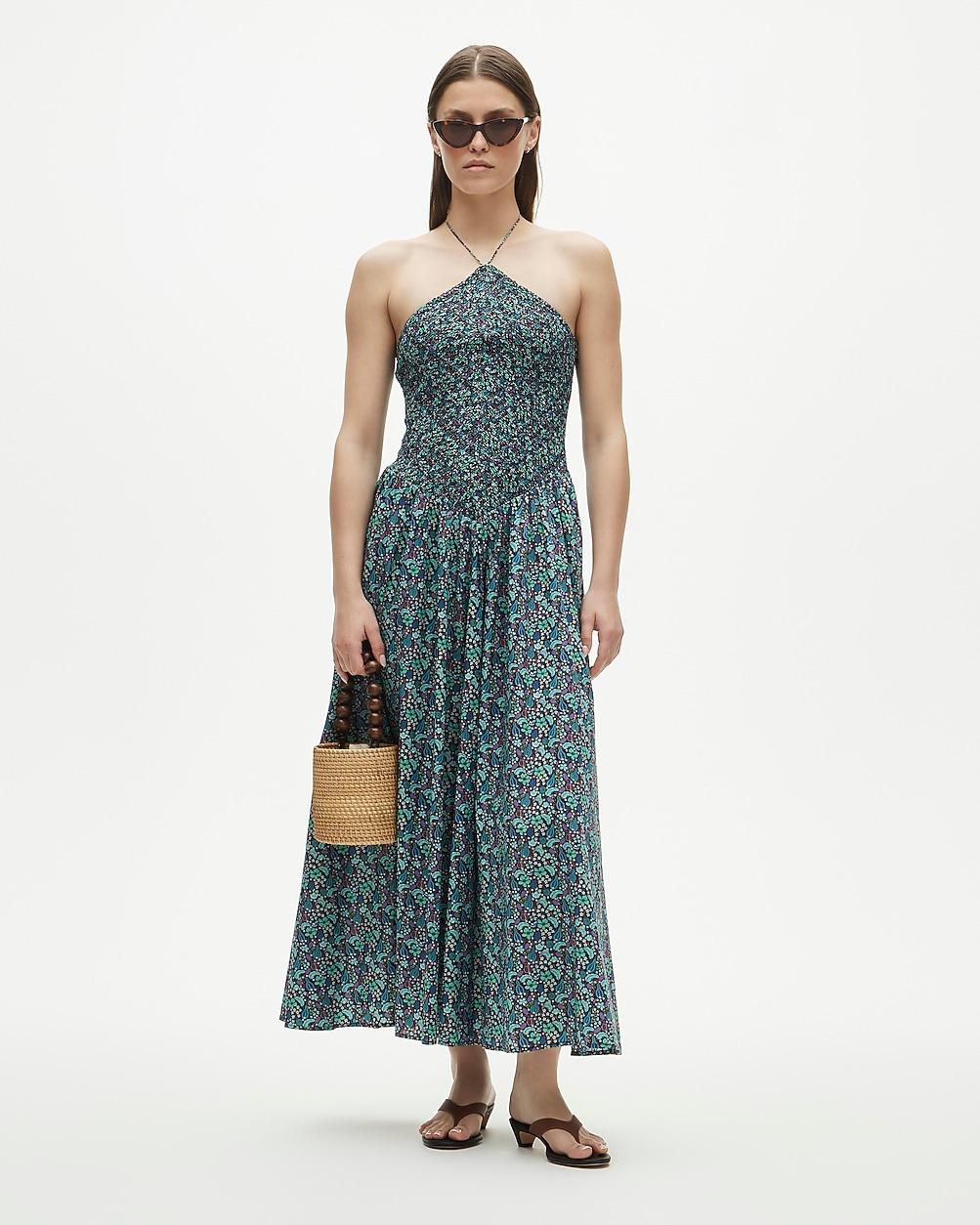 Tall smocked halter dress in Liberty® fabric by J.CREW