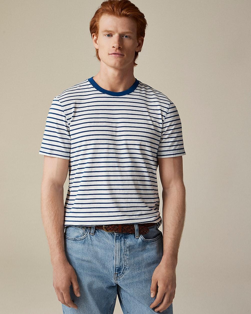 Tall vintage-wash cotton T-shirt in stripe by J.CREW