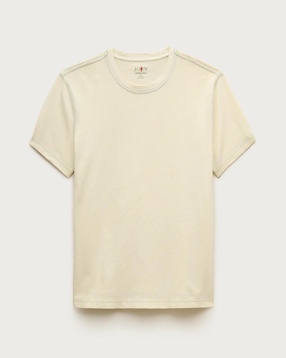 Tall vintage-wash cotton T-shirt with contrast stitching by J.CREW