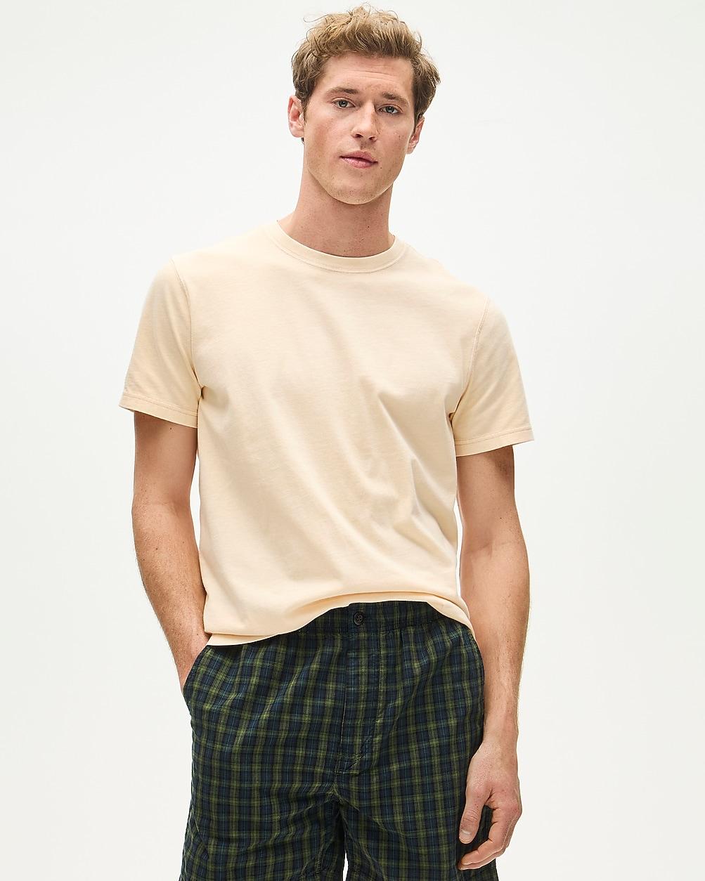 Tall vintage-wash cotton T-shirt with contrast stitching by J.CREW